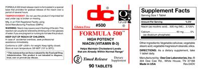 Photo of the DC Formula 500 label