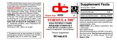 Photo of the DC Formula 500 label