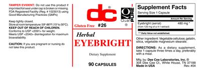 Photo of the DC Eyebright label