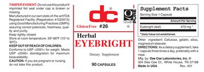 Photo of the DC Eyebright label
