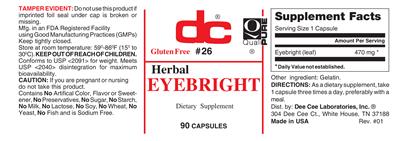 Photo of the DC Eyebright label