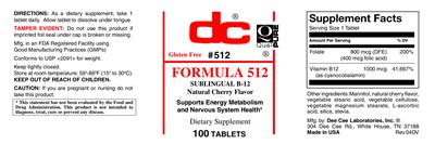 Photo of the DC Formula 512 Natural Cherry Flavor label