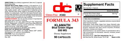 Photo of the DC Formula 343 label