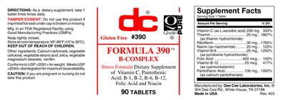 Photo of the DC Formula 390 B-Complex label