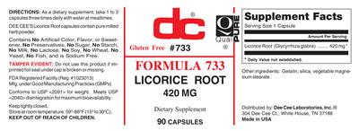 Photo of the DC Formula 733 label