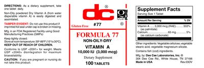 Photo of the DC Formula 77 label