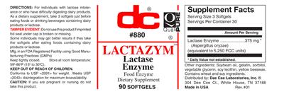 Photo of the DC Lactazym label