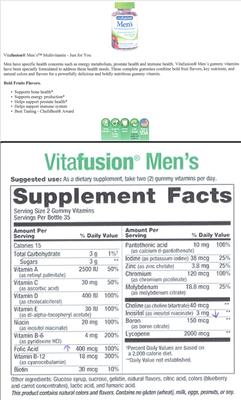 Photo of the vitafusion Men's Daily MultiVitamin Formula label