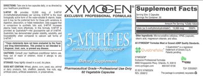 Photo of the XYMOGEN 5-MTHF ES label