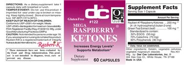 Photo of the DC Mega Raspberry Ketones label