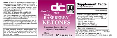 Photo of the DC Mega Raspberry Ketones label