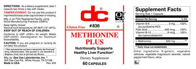 Photo of the DC Methionine Plus label