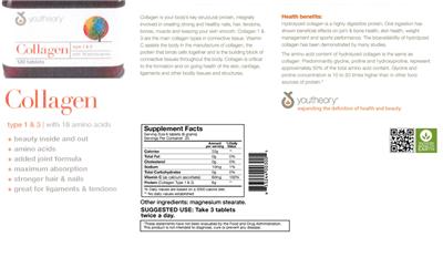 Photo of the youtheory Collagen Type 1 & 3 label