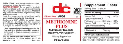 Photo of the DC Methionine Plus label
