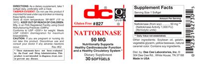 Photo of the DC Nattokinase 50 mg label
