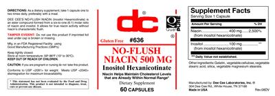 Photo of the DC No-Flush Niacin 500 mg label