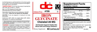 Photo of the DC Iron Glycinate label