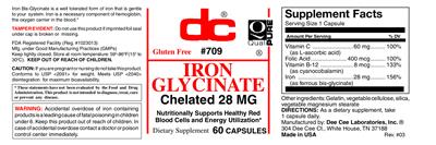 Photo of the DC Iron Glycinate label