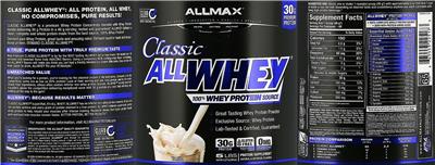 Photo of the ALLMAX Classic ALLWHEY Vanilla label