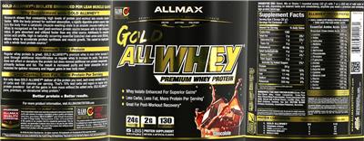Photo of the ALLMAX GOLD ALLWHEY Chocolate label