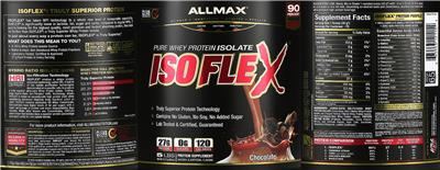 Photo of the ALLMAX ISOFLEX Chocolate label