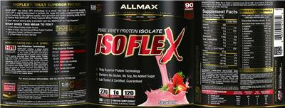 Photo of the ALLMAX ISOFLEX Strawberry label