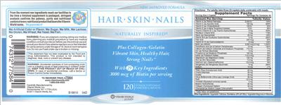 Photo of the Vitamin World Hair - Skin - Nails label