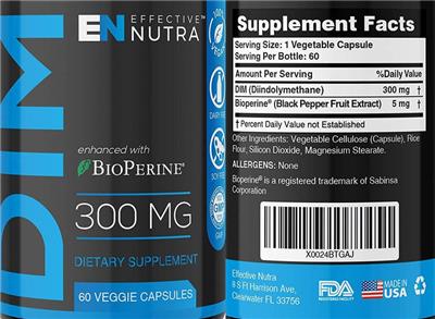 Photo of the Effective Nutra DIM 300 mg label