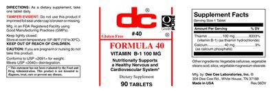 Photo of the DC Formula 40 label