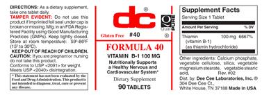 Photo of the DC Formula 40 label