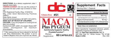 Photo of the DC Maca Plus Pygeum label