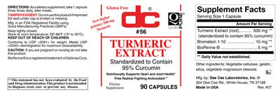 Photo of the DC Turmeric Extract label