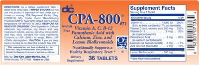 Photo of the DC CPA-800 label