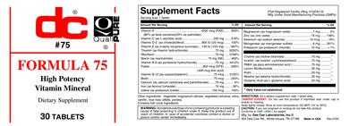 Photo of the DC Formula 75 label