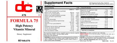 Photo of the DC Formula 75 label