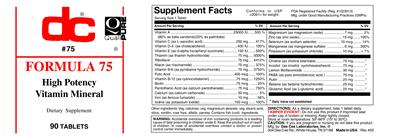 Photo of the DC Formula 75 label