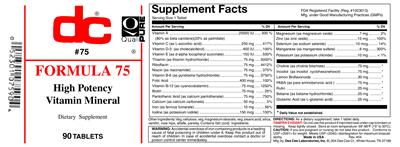 Photo of the DC Formula 75 label