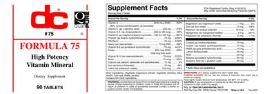 Photo of the DC Formula 75 label