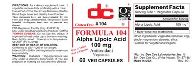 Photo of the DC Formula 104 label