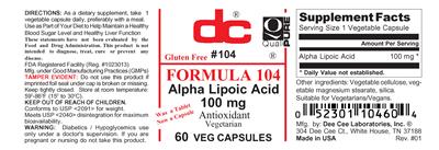 Photo of the DC Formula 104 label