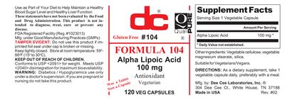Photo of the DC Formula 104 label