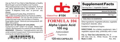 Photo of the DC Formula 104 label