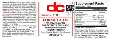 Photo of the DC Formula 115 label
