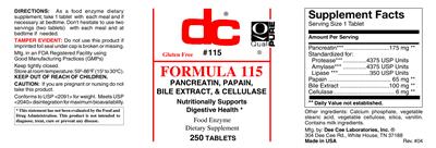 Photo of the DC Formula 115 label