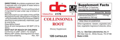 Photo of the DC Collinsonia Root label