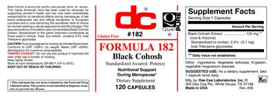 Photo of the DC Formula 182 label