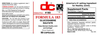 Photo of the DC Formula 183 label