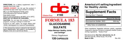Photo of the DC Formula 183 label