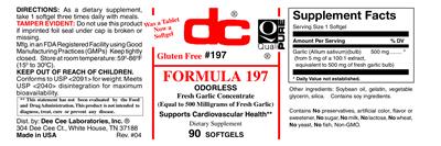 Photo of the DC Formula 197 label