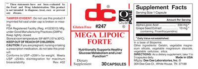 Photo of the DC Mega Lipoic Forte label